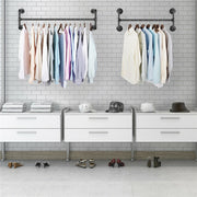 Iron Wall Mounted Clothes Rack with Shelf Garment Display V178-66744