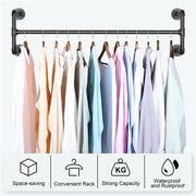 Iron Wall Mounted Clothes Rack with Shelf Garment Display V178-66744