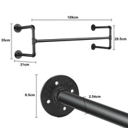 Iron Wall Mounted Clothes Rack with Shelf Garment Display V178-66744