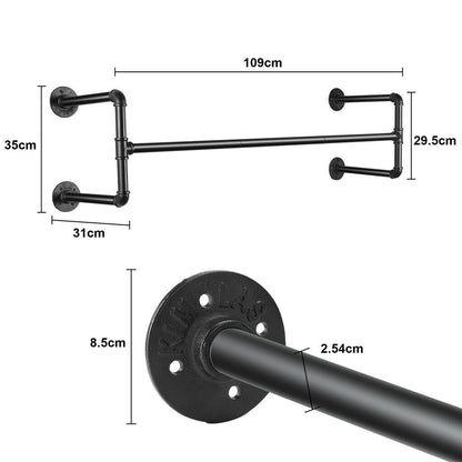 Iron Wall Mounted Clothes Rack with Shelf Garment Display V178-66744
