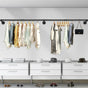 Industrial Iron Pipe Clothes Rail Vintage Wall Shelf V178-66745