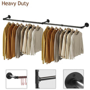 Industrial Iron Pipe Clothes Rail Vintage Wall Shelf V178-66745