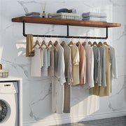 Industrial Iron Pipe Clothes Rail Vintage Wall Shelf V178-66745