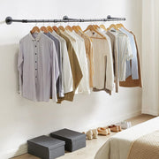 Industrial Iron Pipe Clothes Rail Vintage Wall Shelf V178-66745