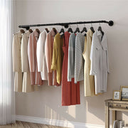 Industrial Iron Pipe Clothes Rail Vintage Wall Shelf V178-66745