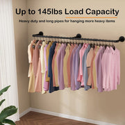Industrial Iron Pipe Clothes Rail Vintage Wall Shelf V178-66745
