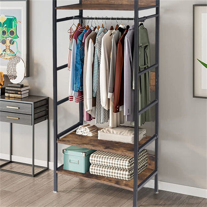 Metal Garment Rack Coat Stand MDF & Iron Organizer V178-66746