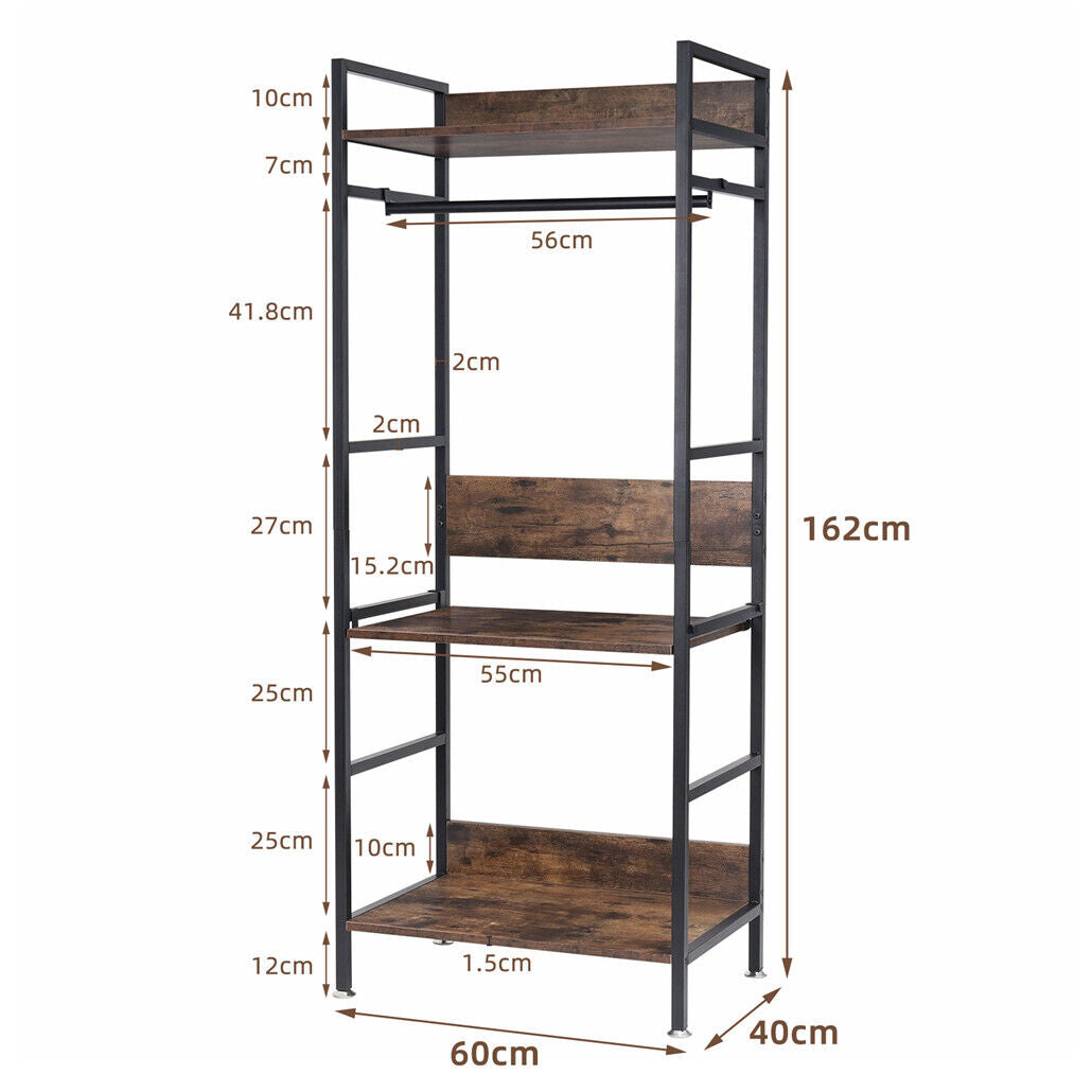 Metal Garment Rack Coat Stand MDF & Iron Organizer V178-66746