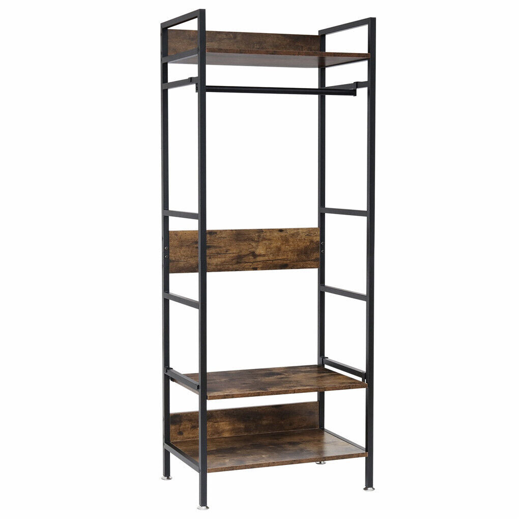 Metal Garment Rack Coat Stand MDF & Iron Organizer V178-66746