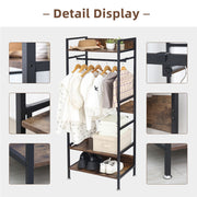 Metal Garment Rack Coat Stand MDF & Iron Organizer V178-66746
