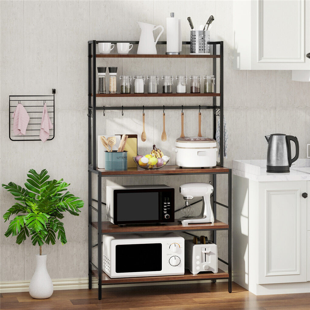 5-Tier Baker's Rack Microwave Stand Storage Shelf 84.5cm V178-66747