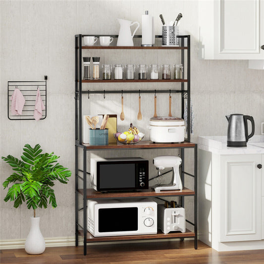 5-Tier Baker's Rack Microwave Stand Storage Shelf 84.5cm V178-66747