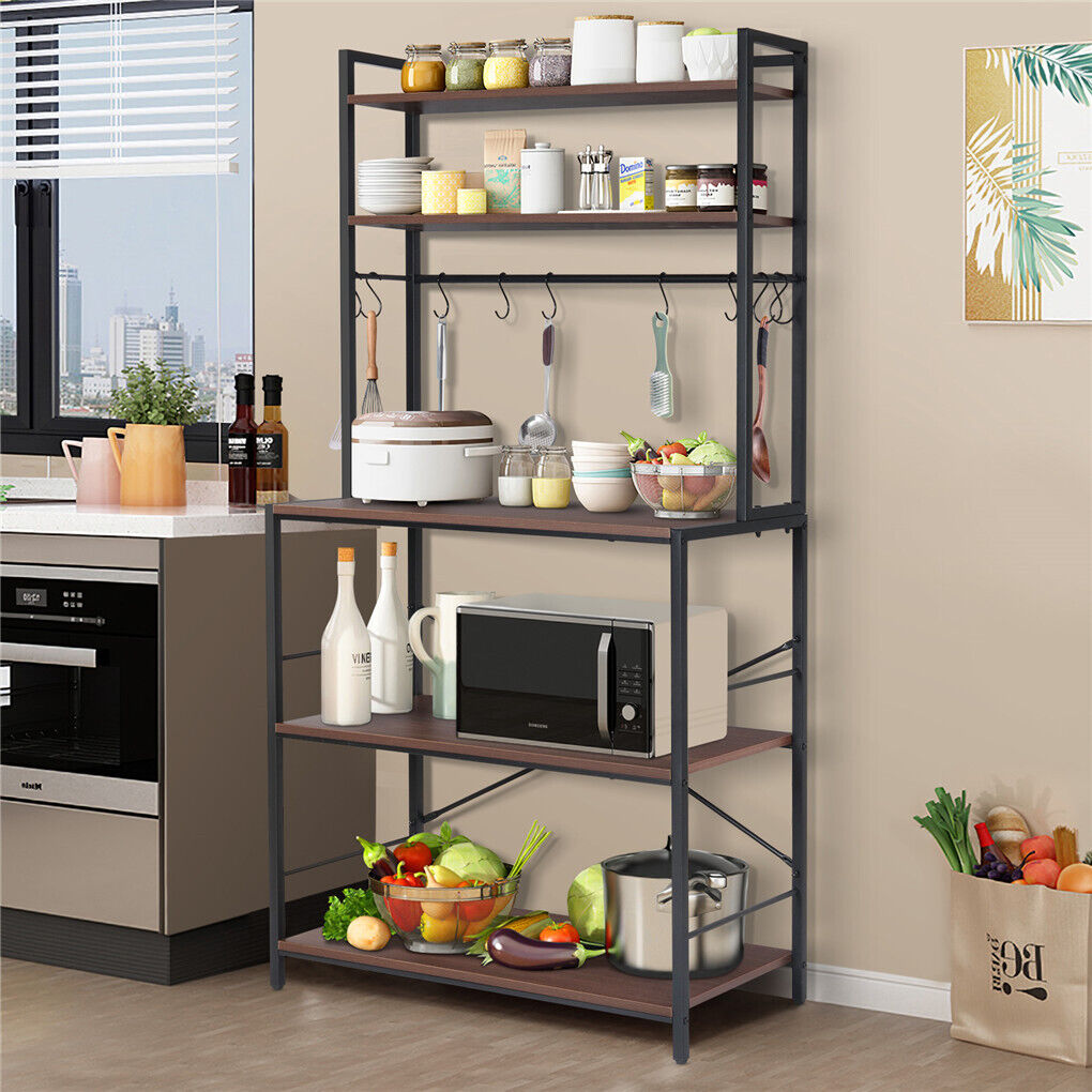 5-Tier Baker's Rack Microwave Stand Storage Shelf 84.5cm V178-66747