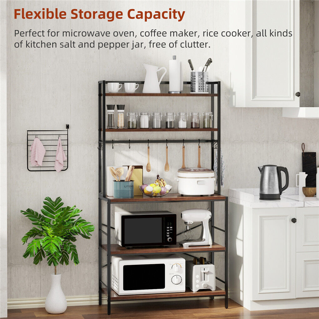 5-Tier Baker's Rack Microwave Stand Storage Shelf 84.5cm V178-66747