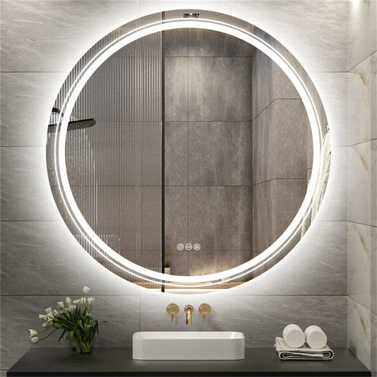 60cm LED Bathroom Mirror Anti-fog Circle Backlit HD V178-66748
