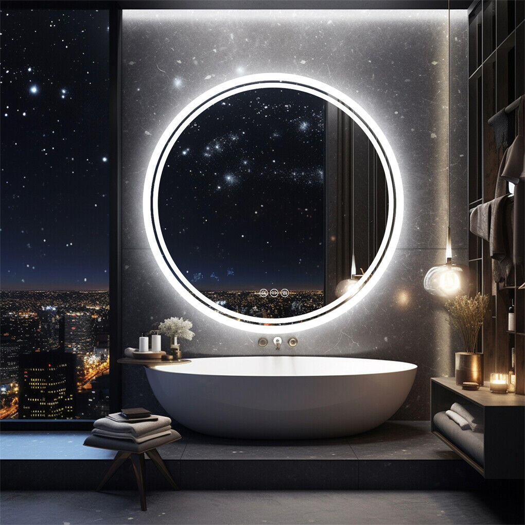 60cm LED Bathroom Mirror Anti-fog Circle Backlit HD V178-66748