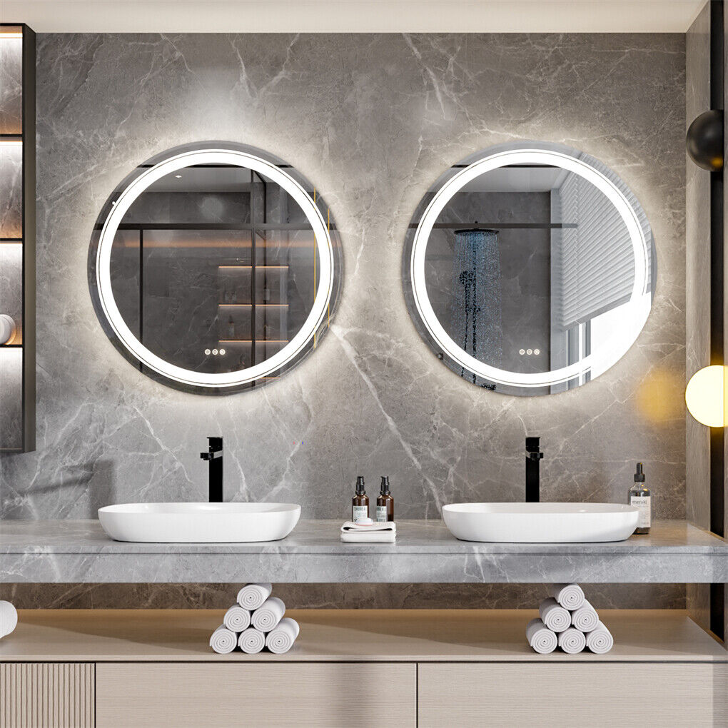 60cm LED Bathroom Mirror Anti-fog Circle Backlit HD V178-66748