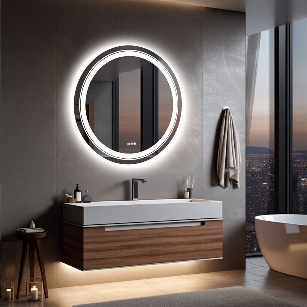 60cm LED Bathroom Mirror Anti-fog Circle Backlit HD V178-66748