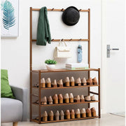 Bamboo 5-Tier Hat Coat Shoe Rack Entryway Bench Hanger Storage V178-66750