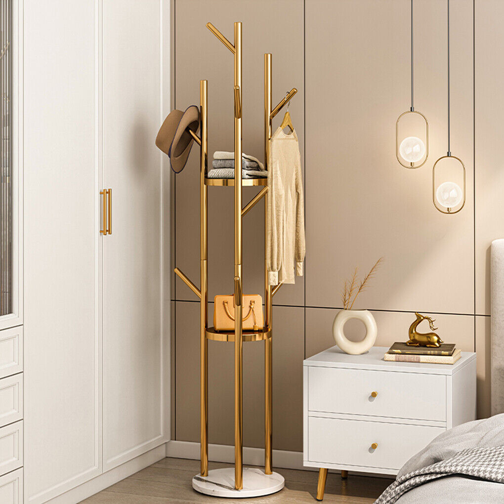Marble & Metal Coat Rack Stand Heavy Duty V178-66751