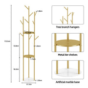 Marble & Metal Coat Rack Stand Heavy Duty V178-66751