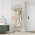 Gold Metal Coat Rack Stand Granite Base Hall Tree V178-66752