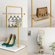 Gold Metal Coat Rack Stand Granite Base Hall Tree V178-66752