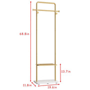 Gold Metal Coat Rack Stand Granite Base Hall Tree V178-66752