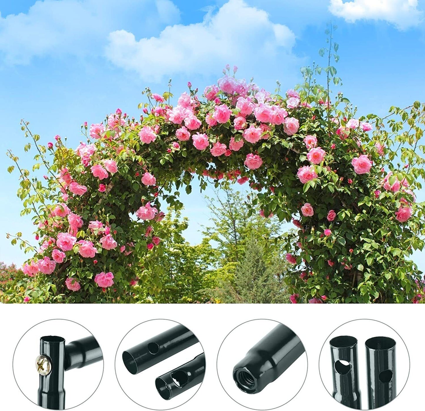 Metal Garden Arch Trellis Iron Plant Support Outdoor Climbing V178-66754