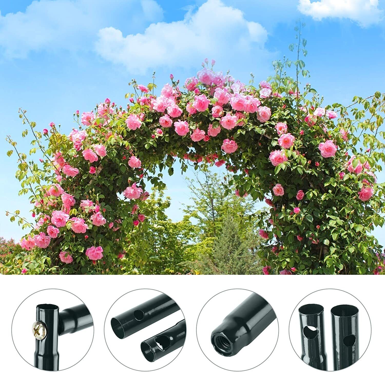 Metal Garden Arch Trellis Iron Plant Support Outdoor Climbing V178-66754