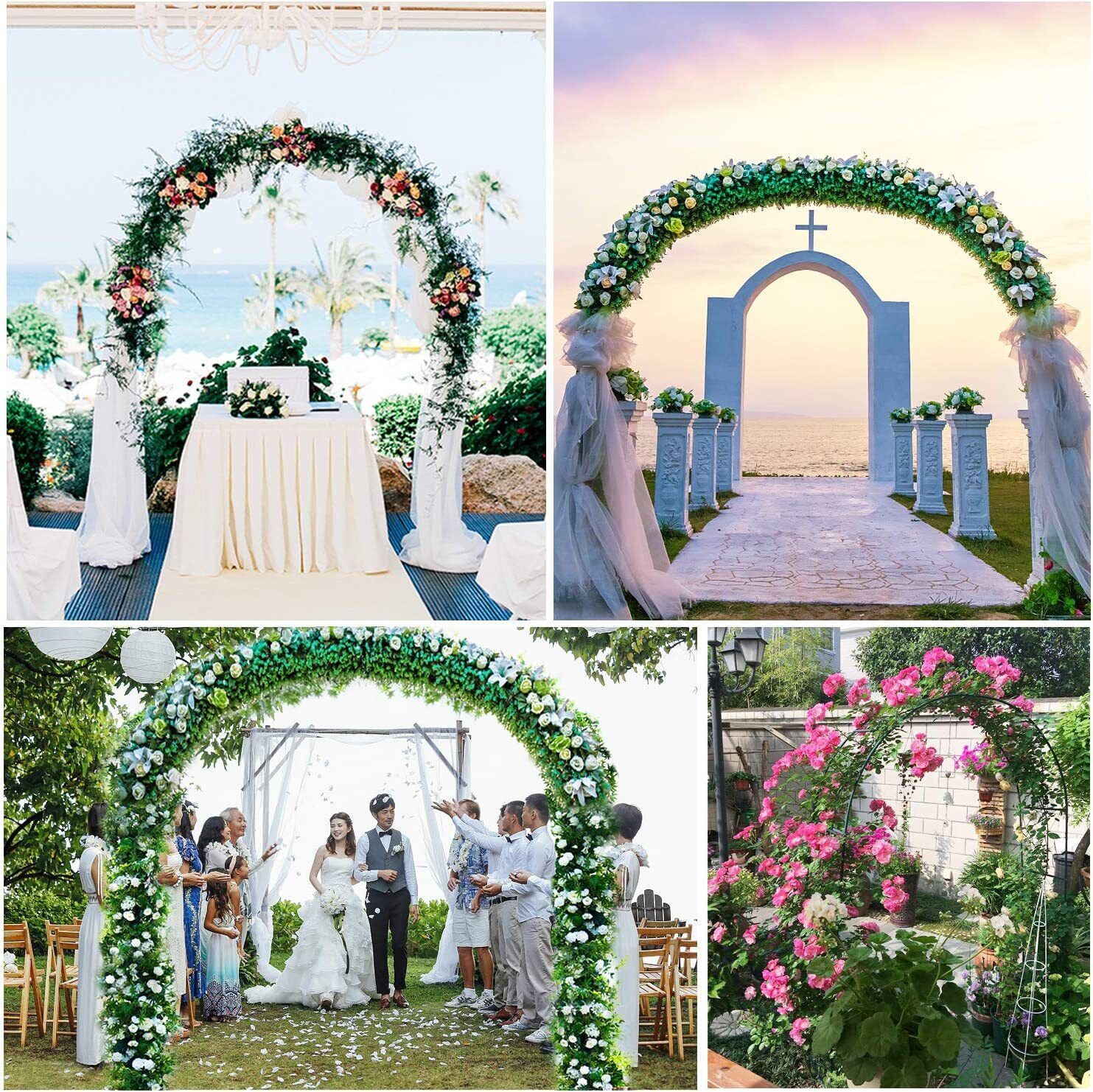 Metal Garden Arch Trellis Iron Plant Support Outdoor Climbing V178-66754