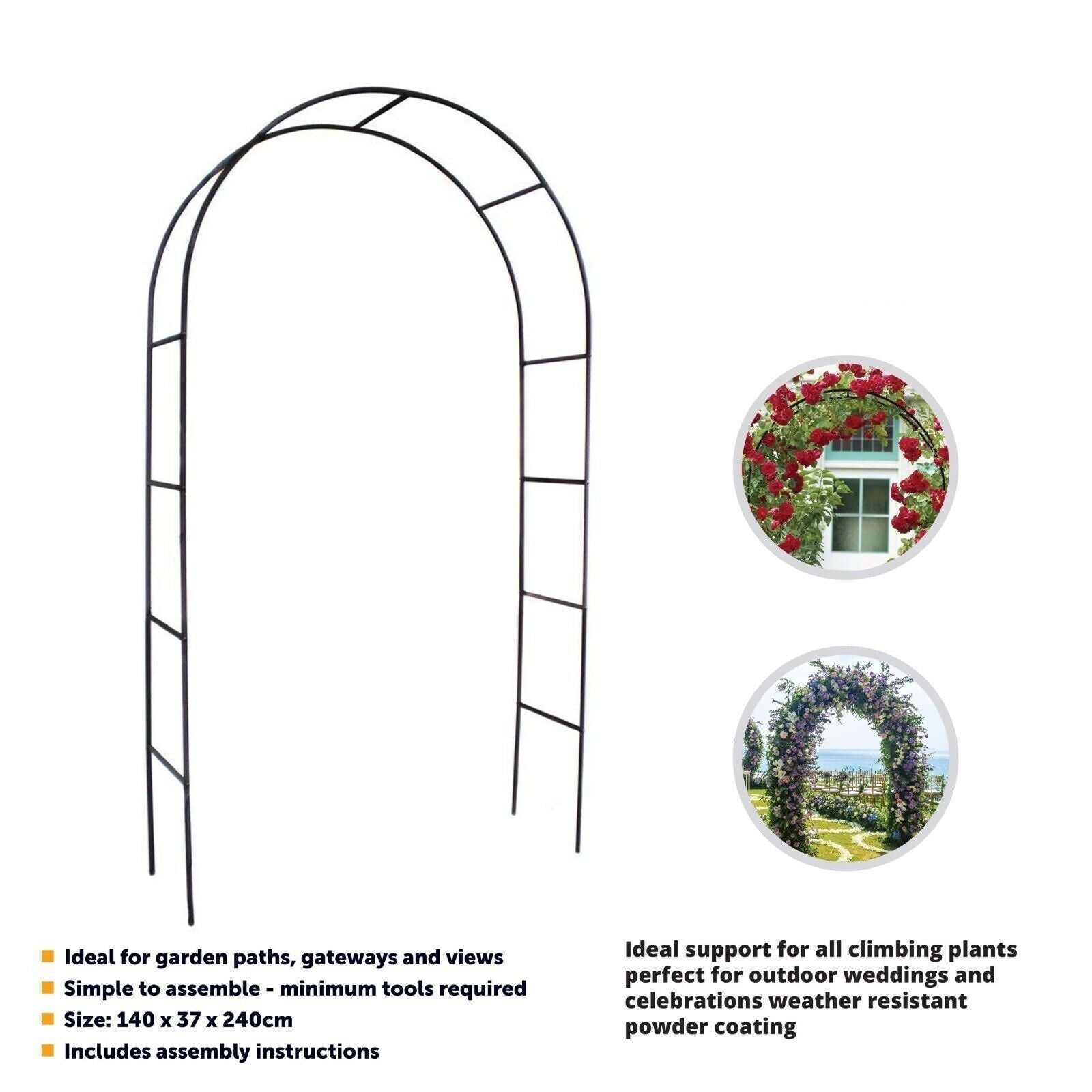 Metal Garden Arch Trellis Iron Plant Support Outdoor Climbing V178-66754