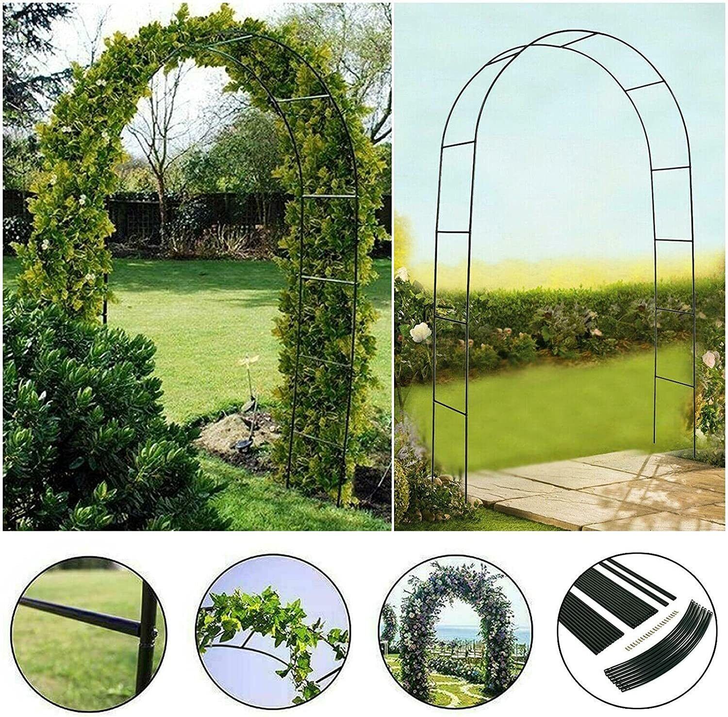 Metal Garden Arch Trellis Iron Plant Support Outdoor Climbing V178-66754