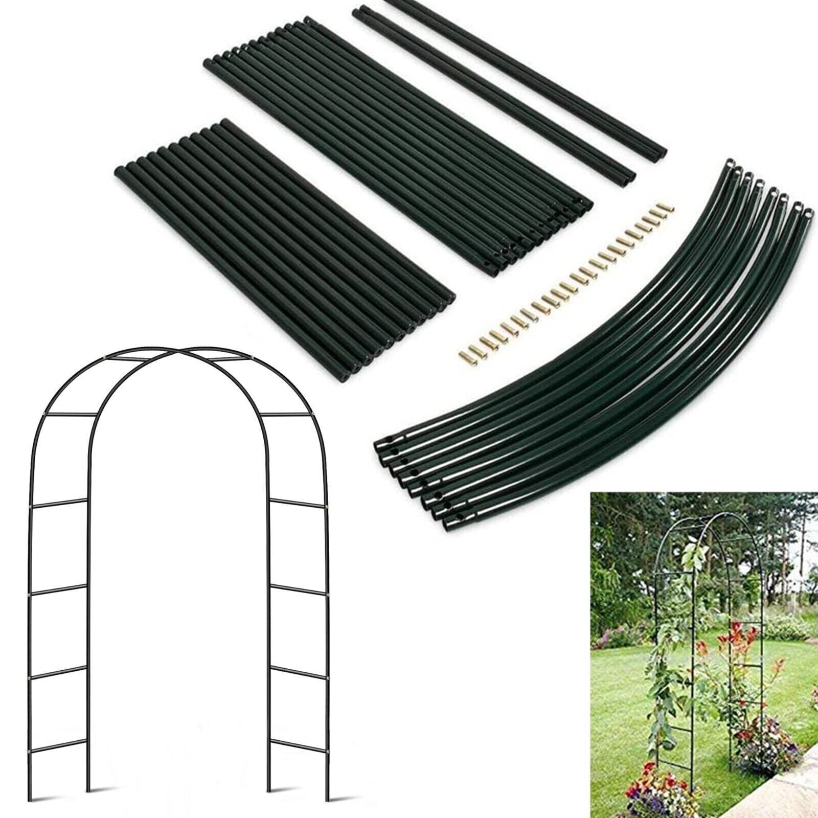 Metal Garden Arch Trellis Iron Plant Support Outdoor Climbing V178-66754