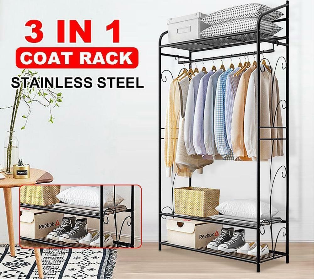 Extra Large Iron Clothes Rack Garment Hanging Stand V178-66755