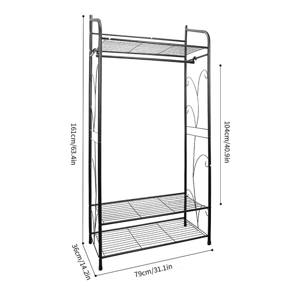 Extra Large Iron Clothes Rack Garment Hanging Stand V178-66755