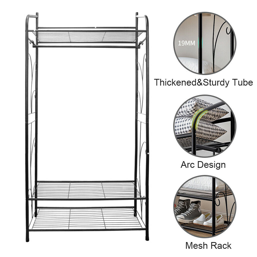 Extra Large Iron Clothes Rack Garment Hanging Stand V178-66755