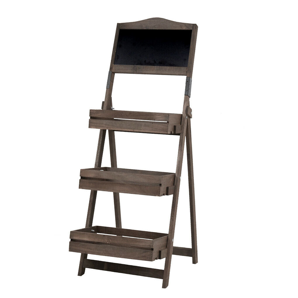 Vintage Wooden Chalkboard Easel 38x50CM with 3 Shelves V178-66756