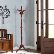 Birch Wood Coat Rack Stand Adjustable Hall Tree Entryway V178-66759