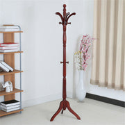 Birch Wood Coat Rack Stand Adjustable Hall Tree Entryway V178-66759