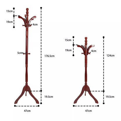 Birch Wood Coat Rack Stand Adjustable Hall Tree Entryway V178-66759
