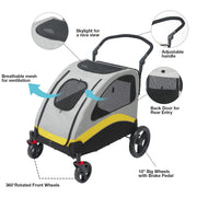 XL Dog Stroller Pet Pushchair Foldable Travel Cart V178-66760