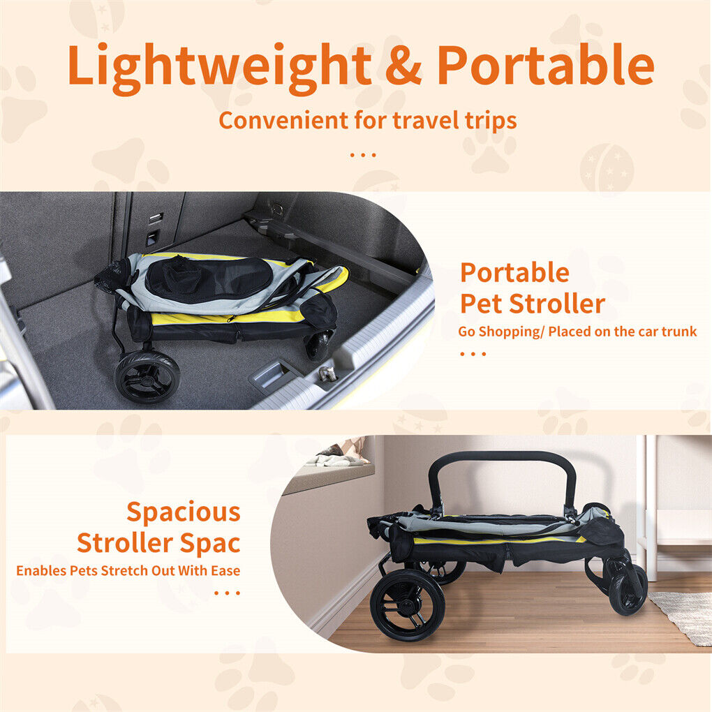 Dog Stroller Car Mounted Outdoor Pet Cart V178-66761