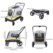Dog Stroller w/ Rain Cover Foldable Pet Cart V178-66762