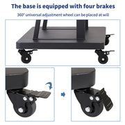 32-80 Rolling TV Stand with 2-Tier Shelf Adjustable Mount V178-66763