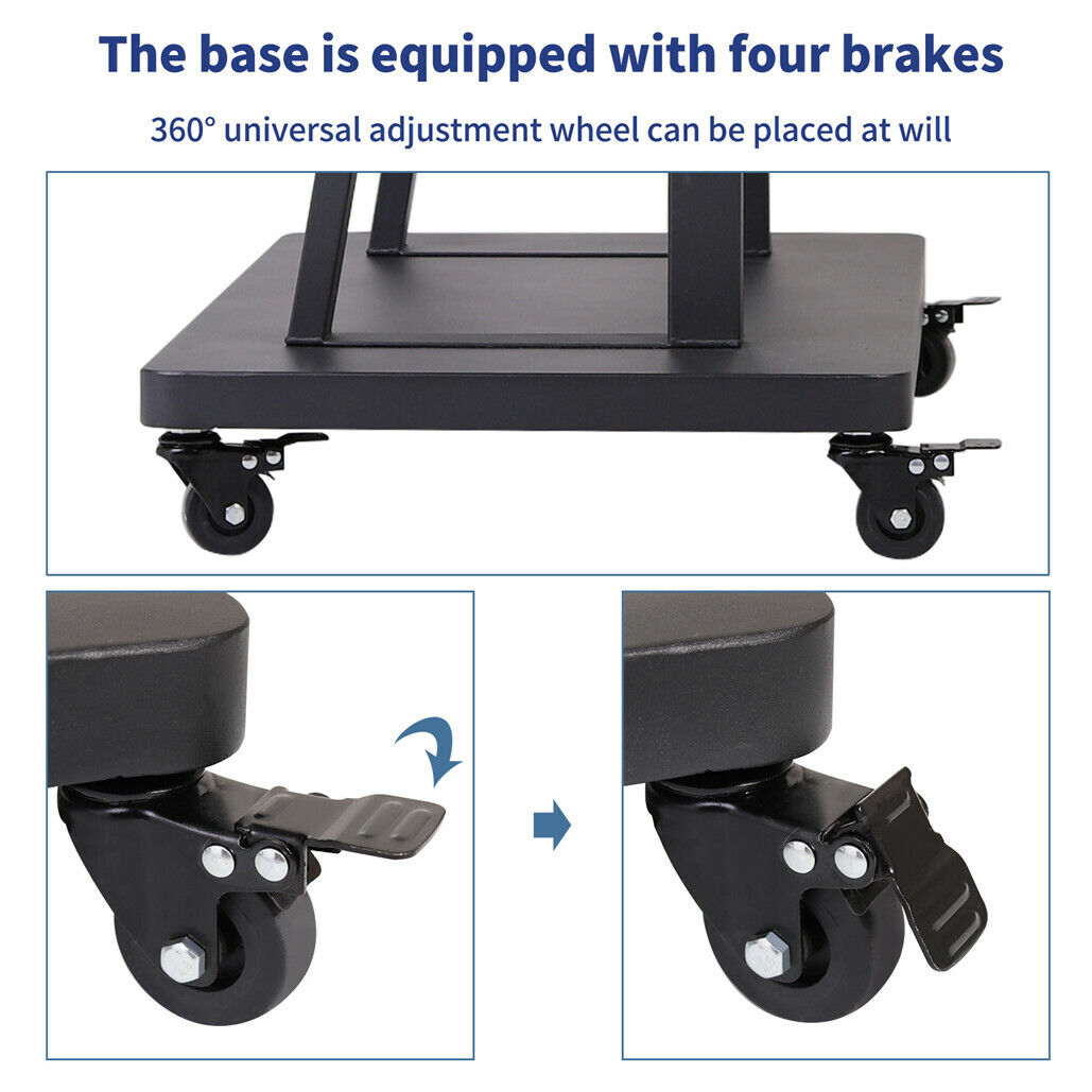 32-80 Rolling TV Stand with 2-Tier Shelf Adjustable Mount V178-66763