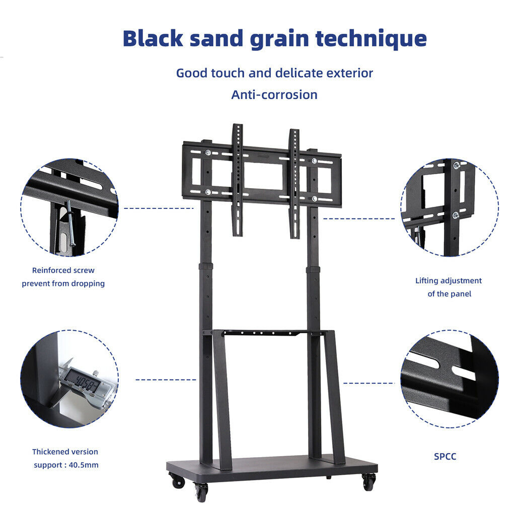 32-80 Rolling TV Stand with 2-Tier Shelf Adjustable Mount V178-66763