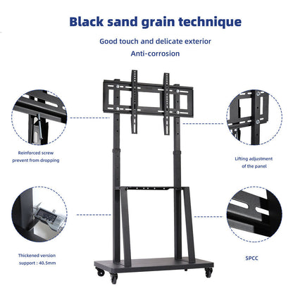 32-80 Rolling TV Stand with 2-Tier Shelf Adjustable Mount V178-66763