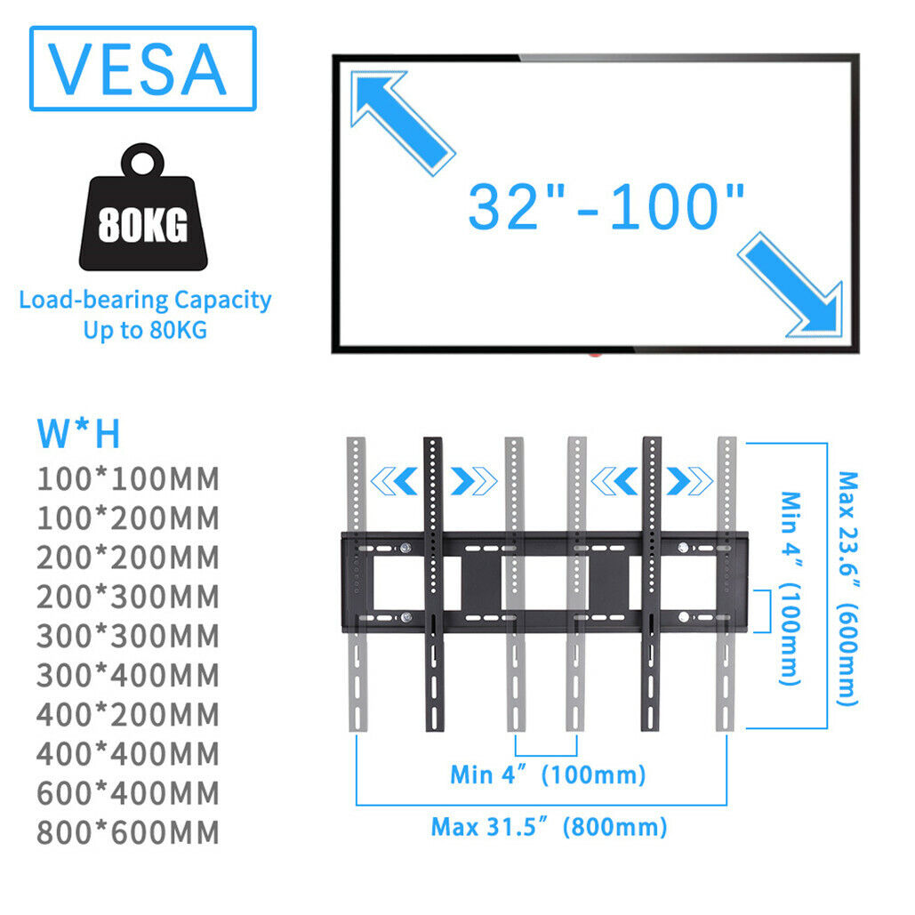 Rolling TV Stand 32-100 w/ Adjustable Mount & 2-Tier Shelf V178-66764