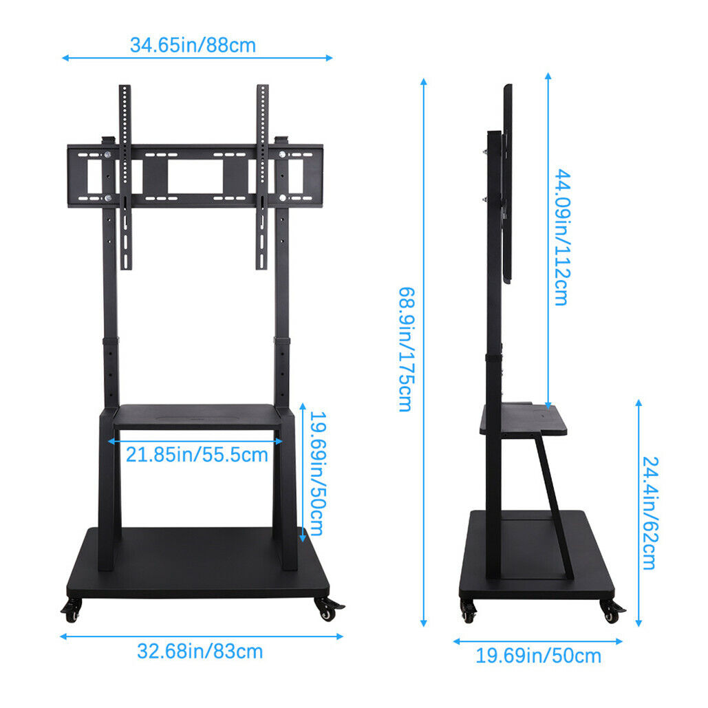 Rolling TV Stand 32-100 w/ Adjustable Mount & 2-Tier Shelf V178-66764